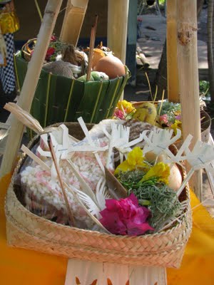 Balinese Hindu Ceremony offerings