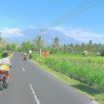 Cycling to Mt Agung at Amed