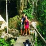 Lash hiking with friend at Niah Cave, Sarawak, Borneo