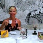 Lash drinking Luwak coffee in Penang