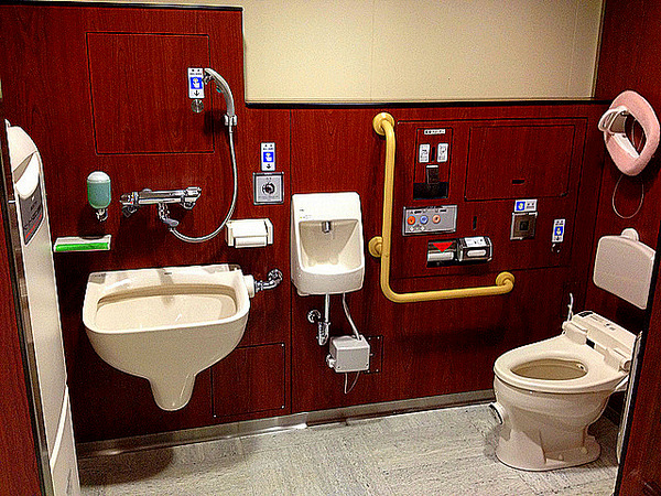 Japanese public toilet stall - photo by Kambayashi on Flickr CC