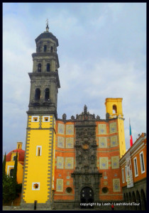 unique church design in Puebla