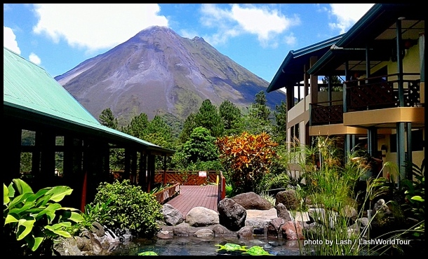 view of Arenal Volcano from Observatory Lodge