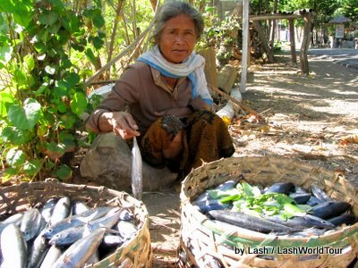 fisherman's mother selling mackerel- Amed- Bali