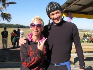 sky diving with instructor Nigel