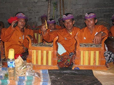 Balinese gamelan orchestra- Hindu ceremony- Bali