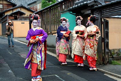 Maiko- apprentice Geisha- in one of Kyoto's Geisha Districts