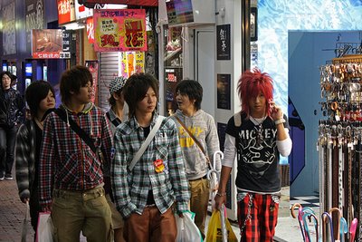 Japanese boys wearing plaid