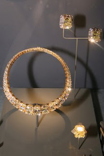 Diamond jewelry on display