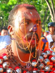 pierced devotee at Thaipusam - Penang