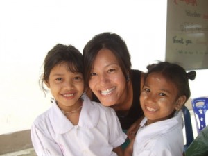 Connie Hum volunteering in Thailand, 2010
