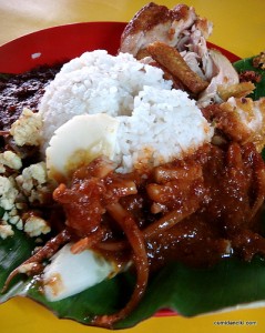 nasi lemak - the Malaysian version of the English Big Breakfast
