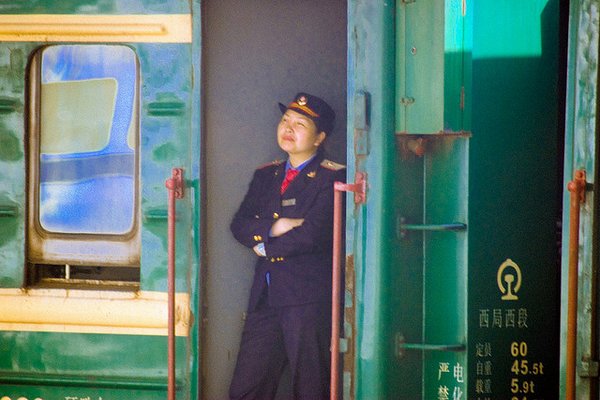 Conductor on Chinese Train