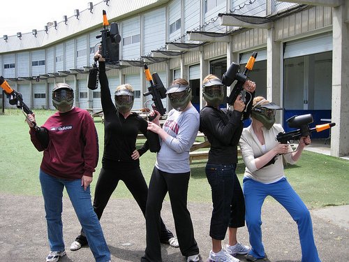 summer in Manchester- paintball chicks