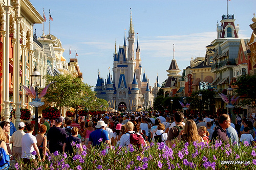 vacationing in Orlando- Disney World - Magic Kingdom theme park- Orlando- FL- USA