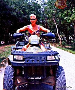 here I am driving an ATV on Survivor Thailand 