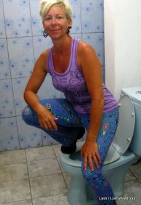 one foot on seat squat - toilets