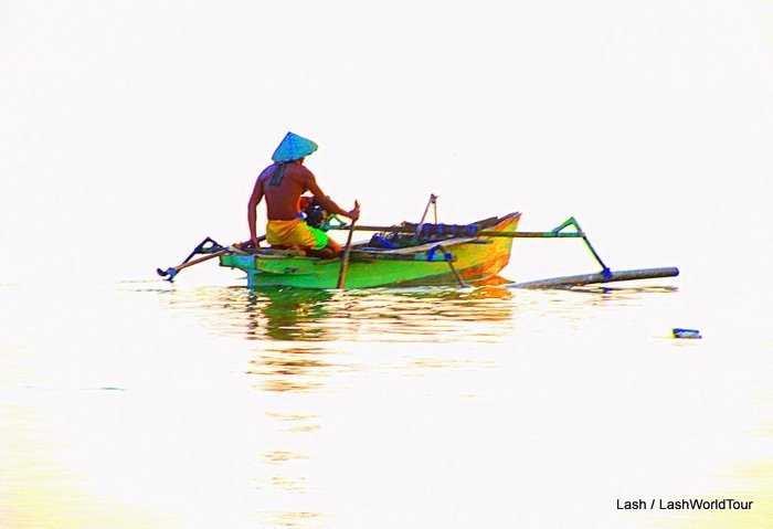 traditional boats - Boats of Asia - fishing boat at dawn - Gili Meno