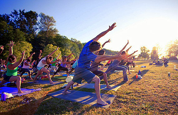 yoga class - outdoors