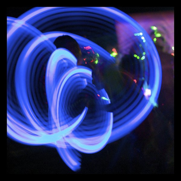 spinning LED pois - electronic music festival 