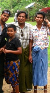 Indian Burmese men wearing longis