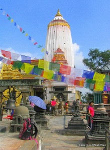 Swayambhnath Temple plaza in Kathmandu 