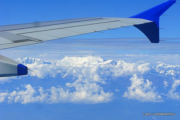 Himalayan peaks from flight
