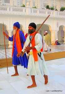 Sikh holy men at Golden Temple