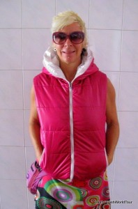 Lash in pink hoodie vest