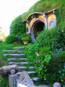 photos of Hobbiton include Bag's End - Bilbo Baggin's hobbit hole - New Zealand