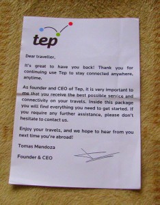 Tep welcome letter