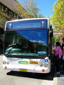 Sydney's free shuttle bus - Route 555