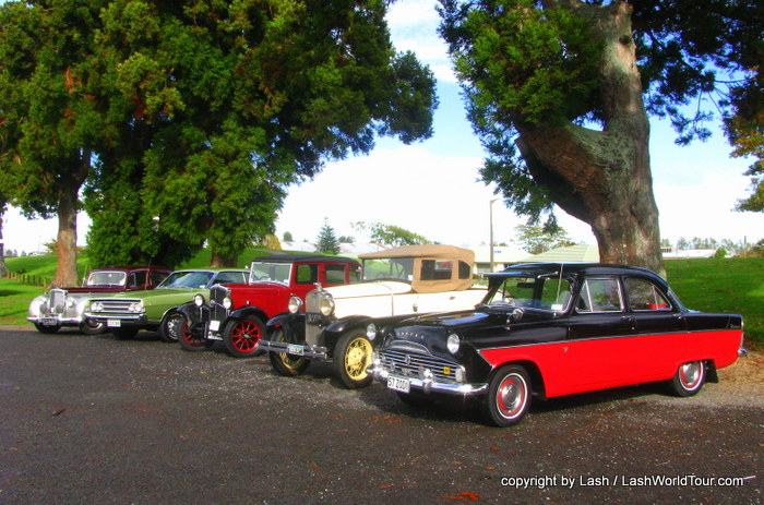 photos of Vintage cars rally in New Zealand