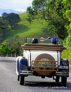 Vintage car road trip on Coromandel Penninsula