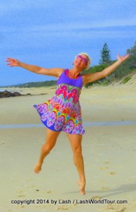 Lash dancing at Coolum Beach