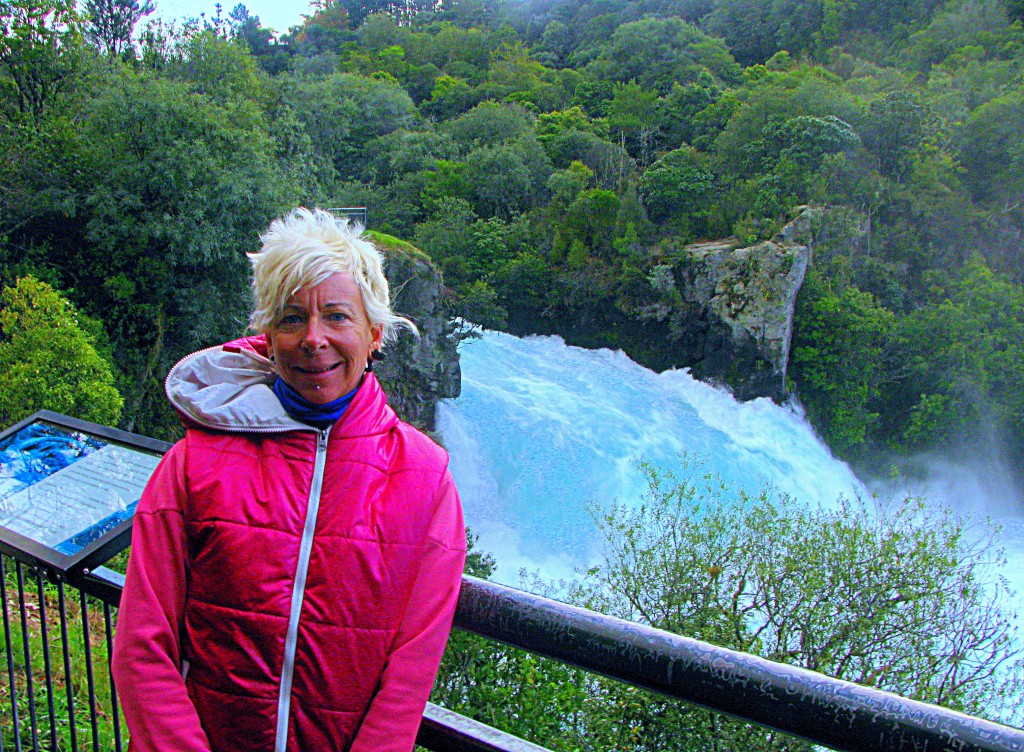 LashWorldTour at waterfall in Taupo