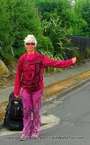 LashWorldTour hitch hiking in New Zealand 