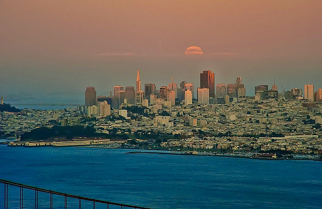 San Francisco under full moon - by puliarf on Flickr CC