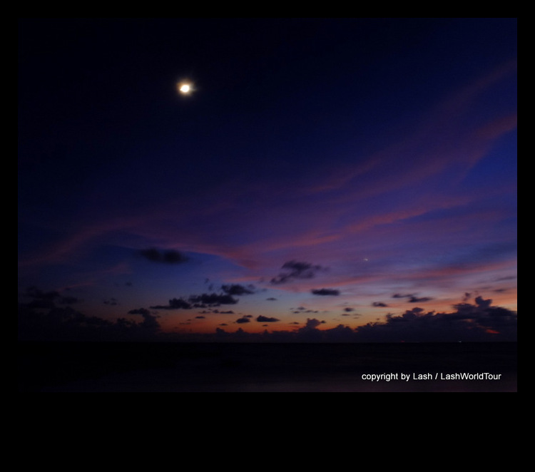 Moon with sunset - Sunset Beach 