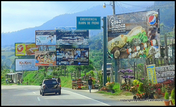 masses of billboards line the highways - Guatemala
