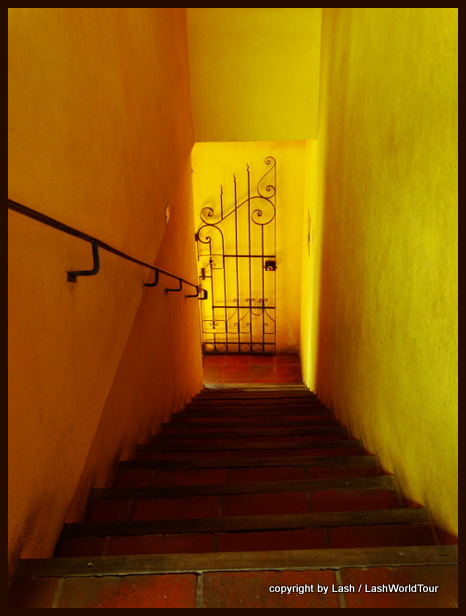 stairwell at Antigua guest house