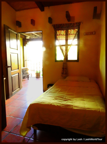 my hostel room in Antigua