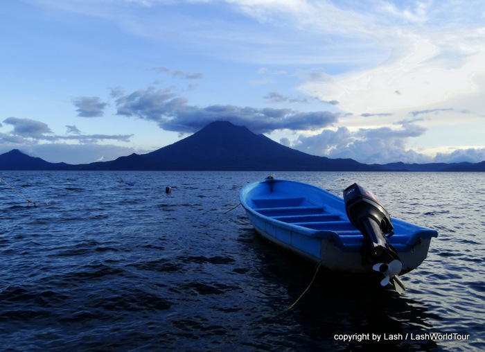 one of 12 photos of Toliman Volcano with boat 