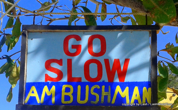 one of many Go Slow signs at Caye Caulker - Belize