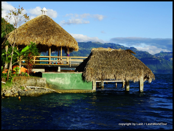 Lake Atitlan shore - eating buildings