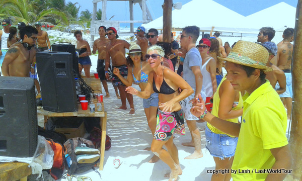 dance party on Tulum Beach - Mexico