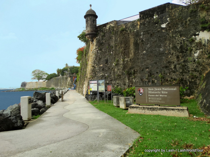 El Morro Walkway circles the base of El Morro Fort in San Juan - Puerto Rico