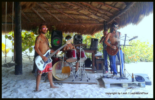 live rock band at Tulum Beach bar
