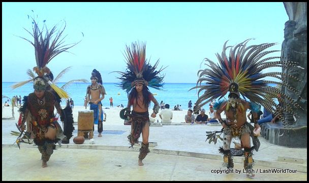 Aztec dancers at Playa del Carmen