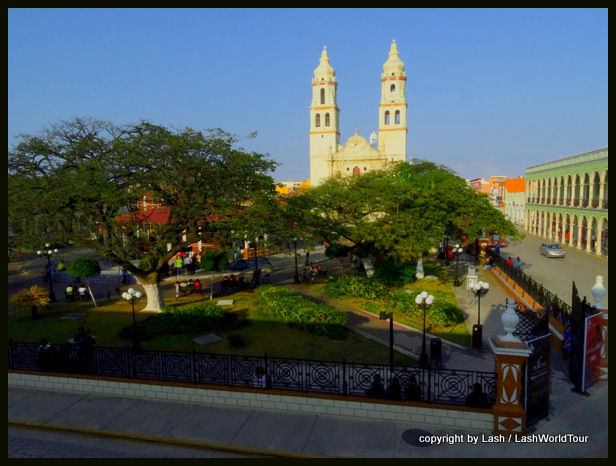 Campeche cathedral & plaza - Mexico - Yucatan